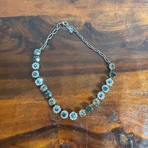 Mariana Spirit of Design Swarovski Crystal Necklace Grey Smoke Silver Tone 18in